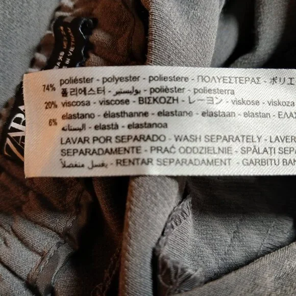 ZARA Gray High-Rise Wide Leg Dress Trousers XS - Picture 8 of 12